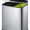 Papelera Rectangular con Pedal 28+18L Acero Inox EKO Recycle E-Cube